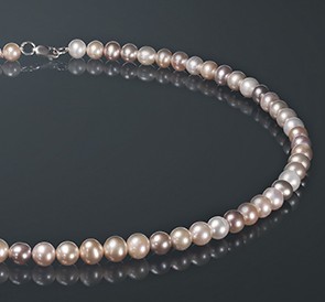 Ожерелье из жемчуга ц750п40с: цветной пресноводный жемчуг, серебро 925°