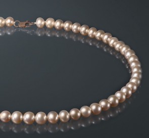 Ожерелье из розового жемчуга р8505х40з: розовый пресноводный жемчуг, золото 585°